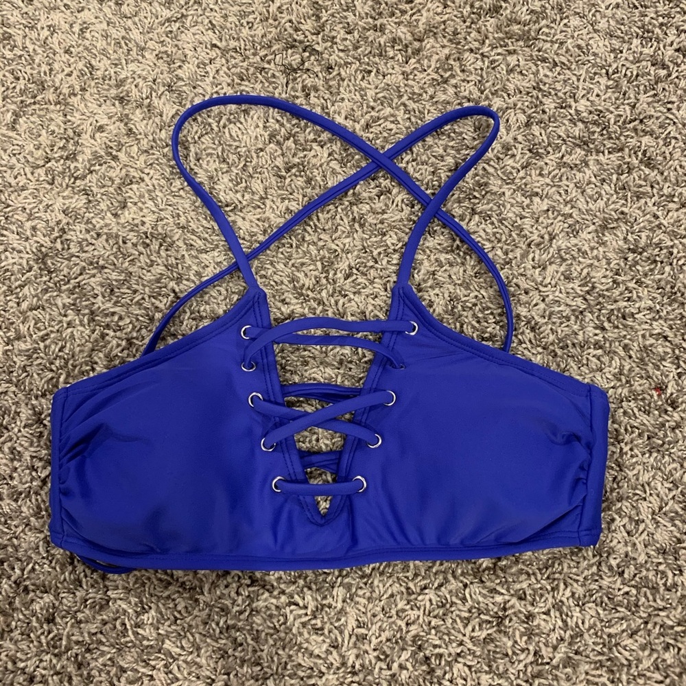 Blue bathing suit top